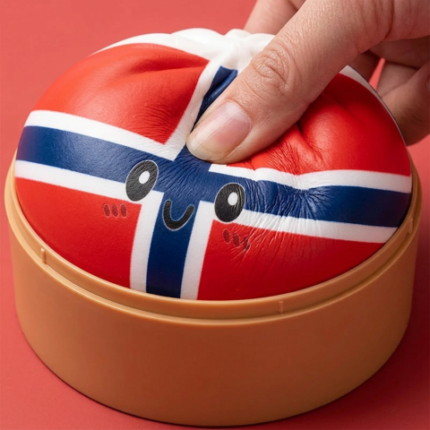 Flag Squishy Dumpling Norvegia — squishy antistress slow-rise kawaii