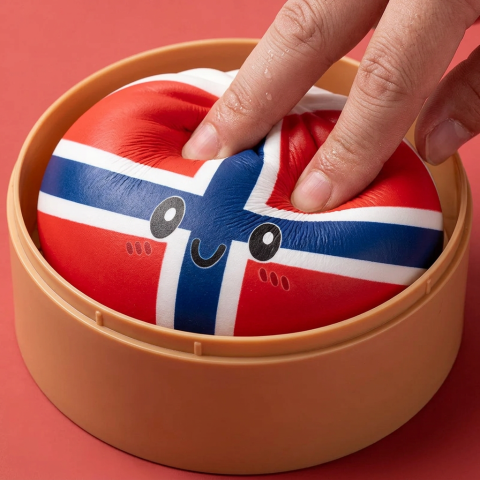 Flag Squishy Dumpling Norvegia — squishy antistress slow-rise kawaii