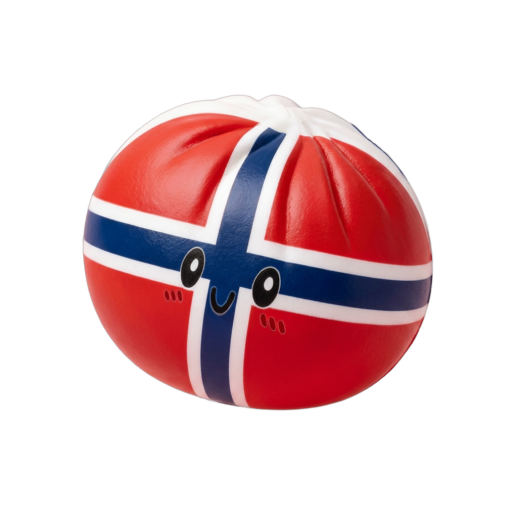 Flag Squishy Dumpling Norvegia — squishy antistress slow-rise kawaii