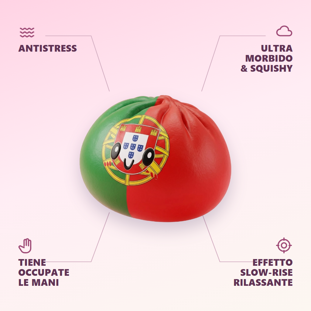 Squishy Dumpling Portugal Bandiera Kawaii — squishy antistress slow-rise kawaii