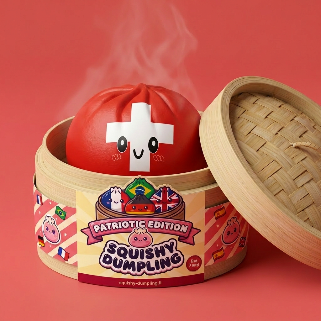 Flag Squishy Toy Dumpling Svizzera — squishy antistress slow-rise kawaii
