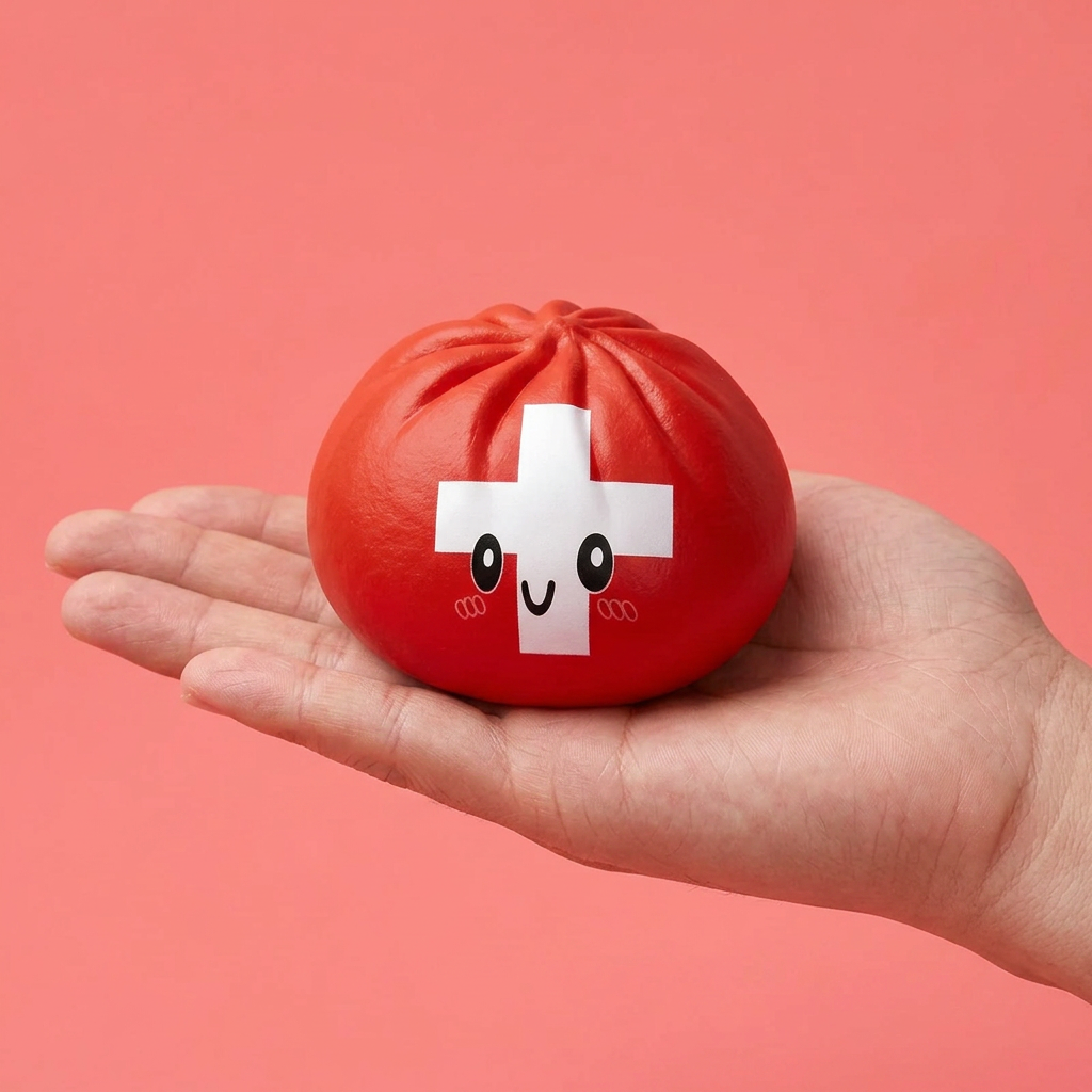 Flag Squishy Toy Dumpling Svizzera — squishy antistress slow-rise kawaii