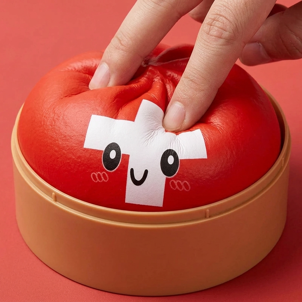 Flag Squishy Toy Dumpling Svizzera — squishy antistress slow-rise kawaii
