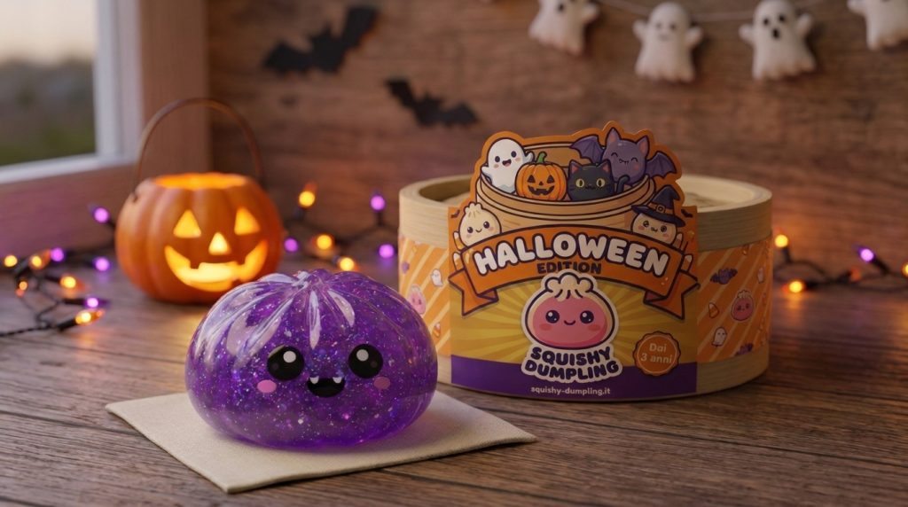 Squishy Dumpling Vampire Halloween Glitter Viola — squishy antistress slow-rise kawaii