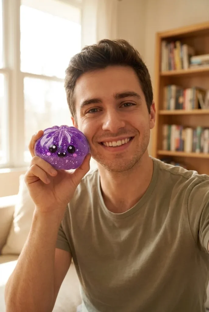 Squishy Dumpling Vampire Halloween Glitter Viola — squishy antistress slow-rise kawaii