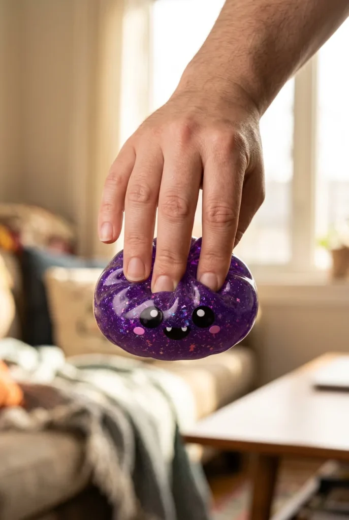 Squishy Dumpling Vampire Halloween Glitter Viola — squishy antistress slow-rise kawaii