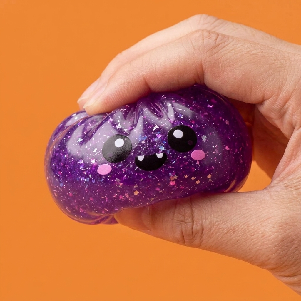 Squishy Dumpling Vampire Halloween Glitter Viola — squishy antistress slow-rise kawaii