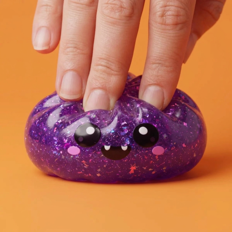 Squishy Dumpling Vampire Halloween Glitter Viola — squishy antistress slow-rise kawaii