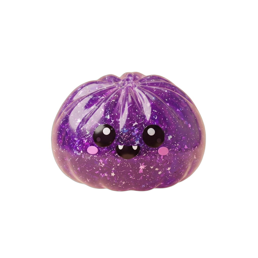 Squishy Dumpling Vampire Halloween Glitter Viola — squishy antistress slow-rise kawaii