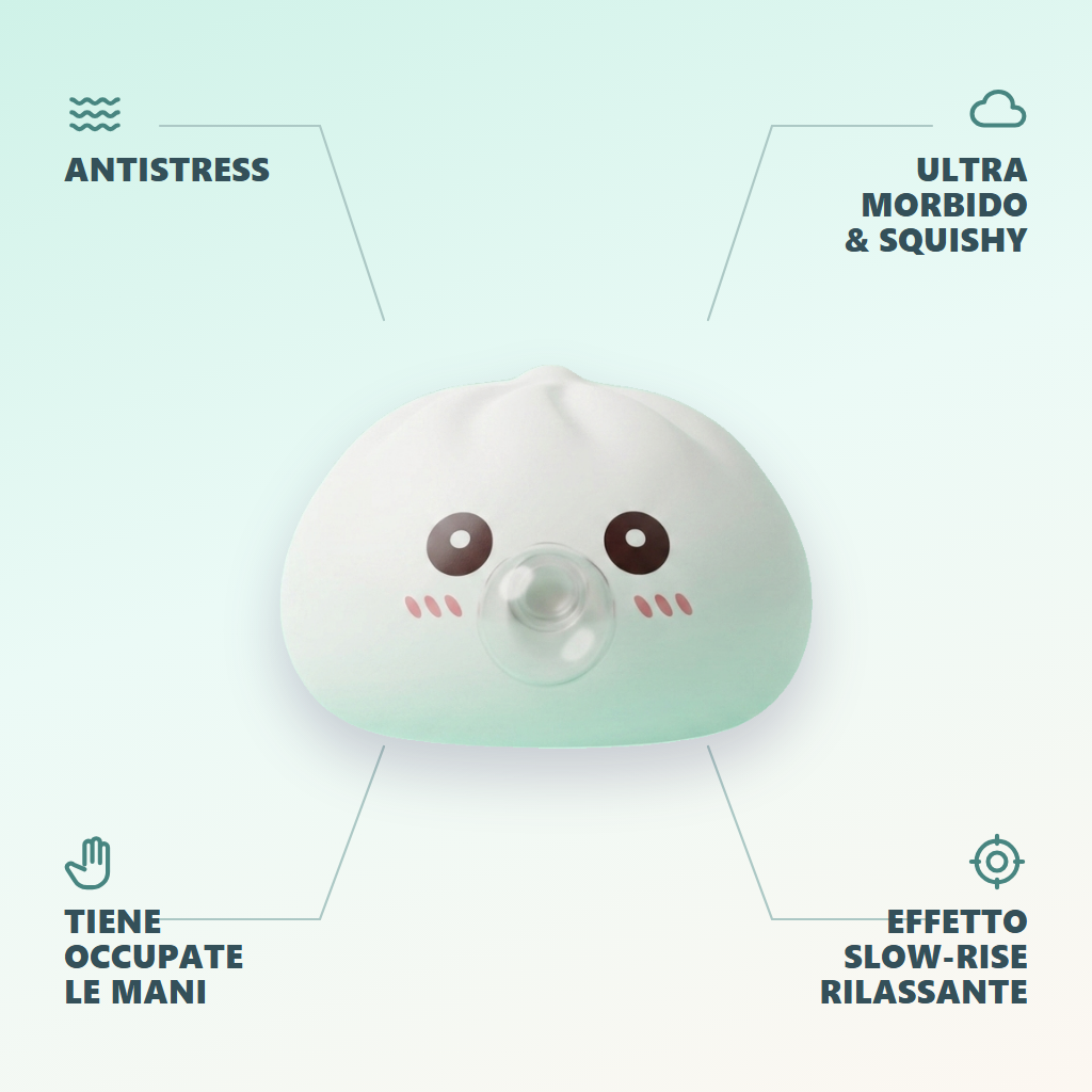 Giant Dumpling Squishy Bianco Nuvola — squishy antistress slow-rise kawaii