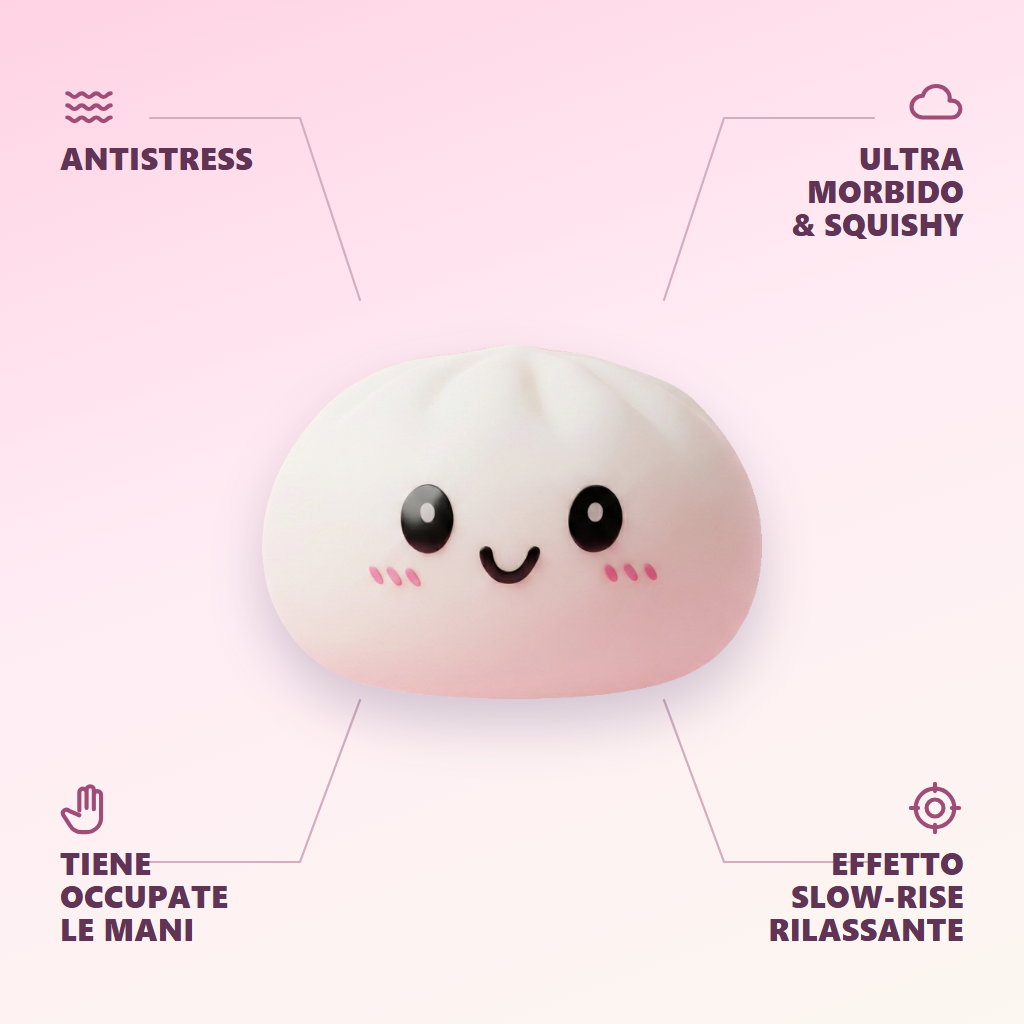 Dumpling Squishy Bianco Neve — squishy antistress slow-rise kawaii
