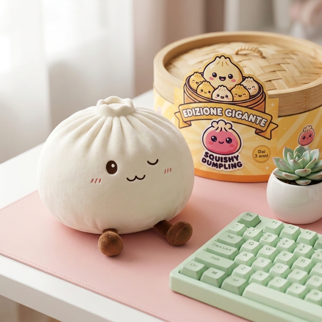Dumplings Squishy Toy Bianco XXL — squishy antistress slow-rise kawaii