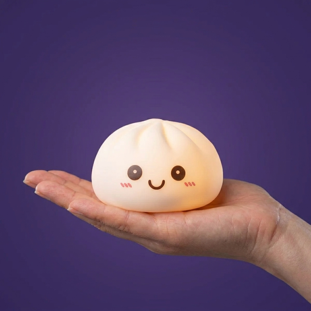 Dumpling Squishy Luce Notturna Bianca Lunare — squishy antistress slow-rise kawaii