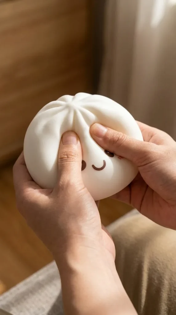 Dumpling Squishy Luce Notturna Bianca Lunare — squishy antistress slow-rise kawaii