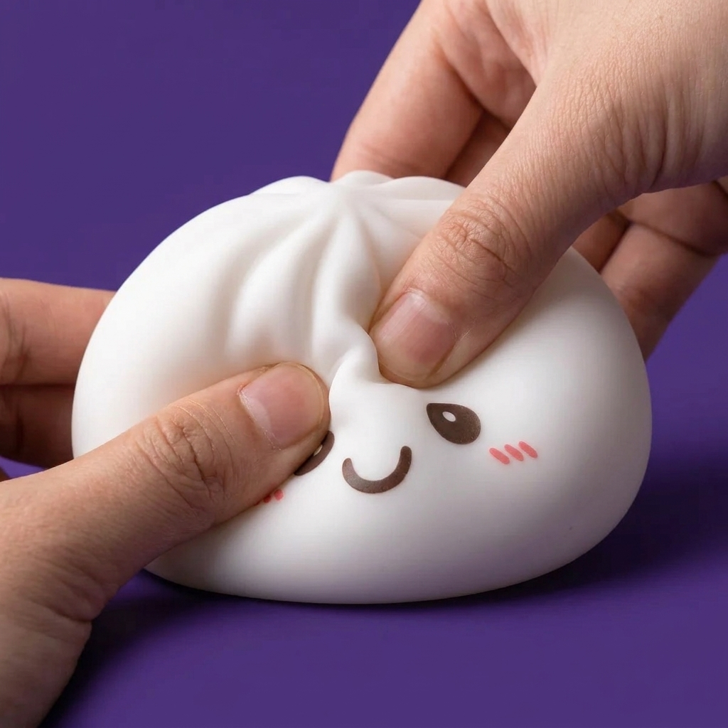 Dumpling Squishy Luce Notturna Bianca Lunare — squishy antistress slow-rise kawaii