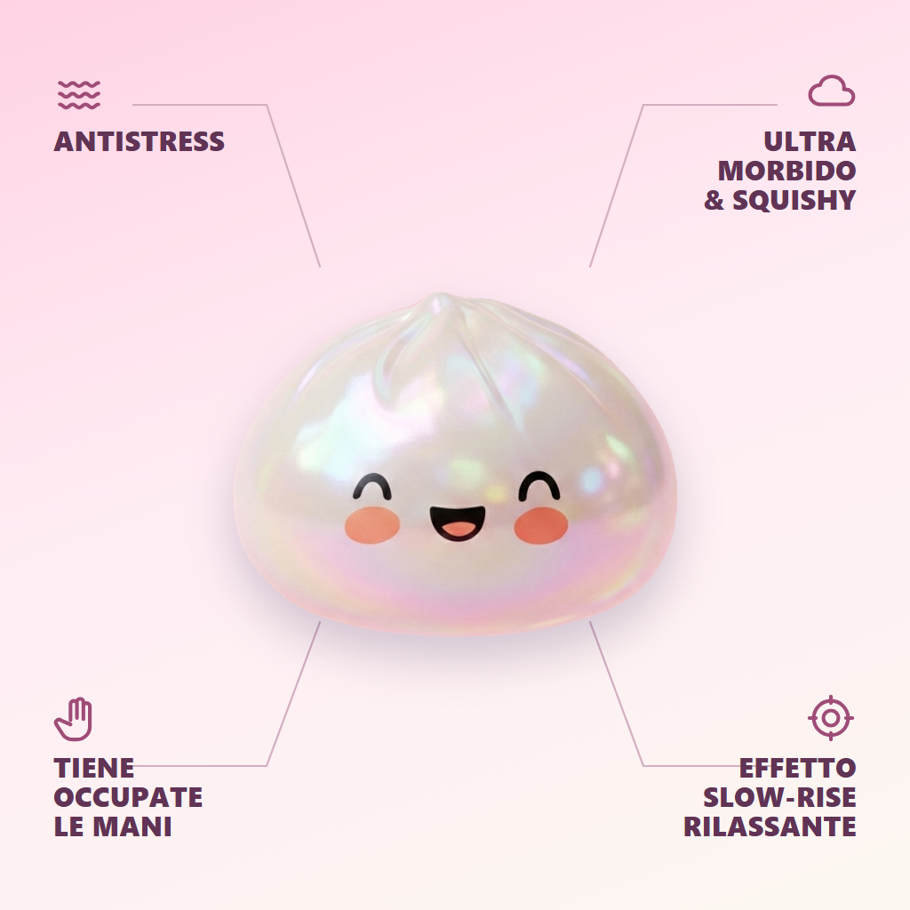 Dumpling Squishy Blanc Nuvola Unico — squishy antistress slow-rise kawaii