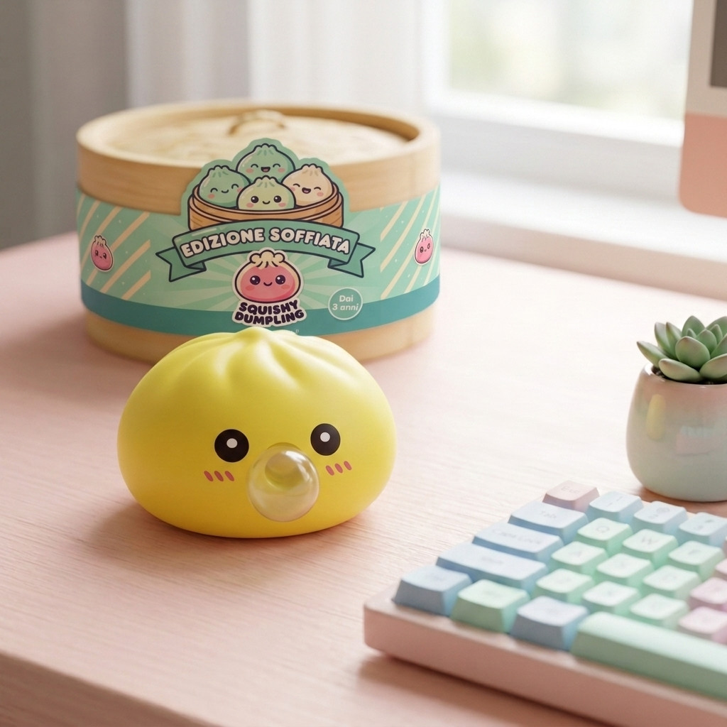 Jumbo Dumpling Squishy Giallo Gigante — squishy antistress slow-rise kawaii