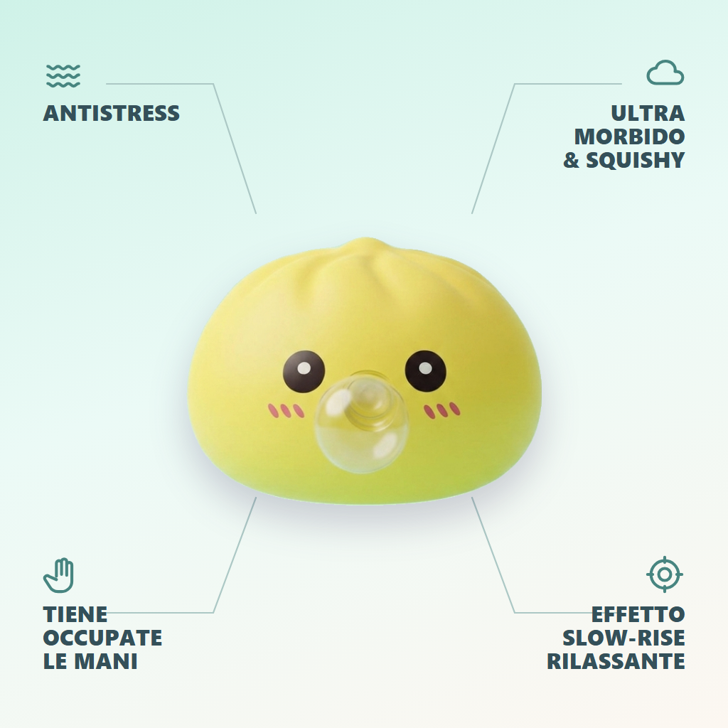 Jumbo Dumpling Squishy Giallo Gigante — squishy antistress slow-rise kawaii