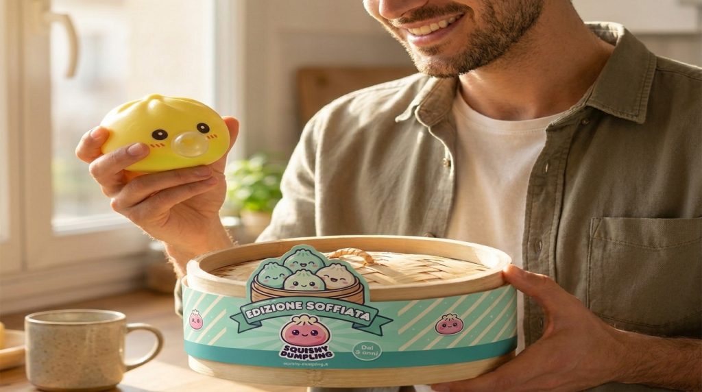 Jumbo Dumpling Squishy Giallo Gigante — squishy antistress slow-rise kawaii