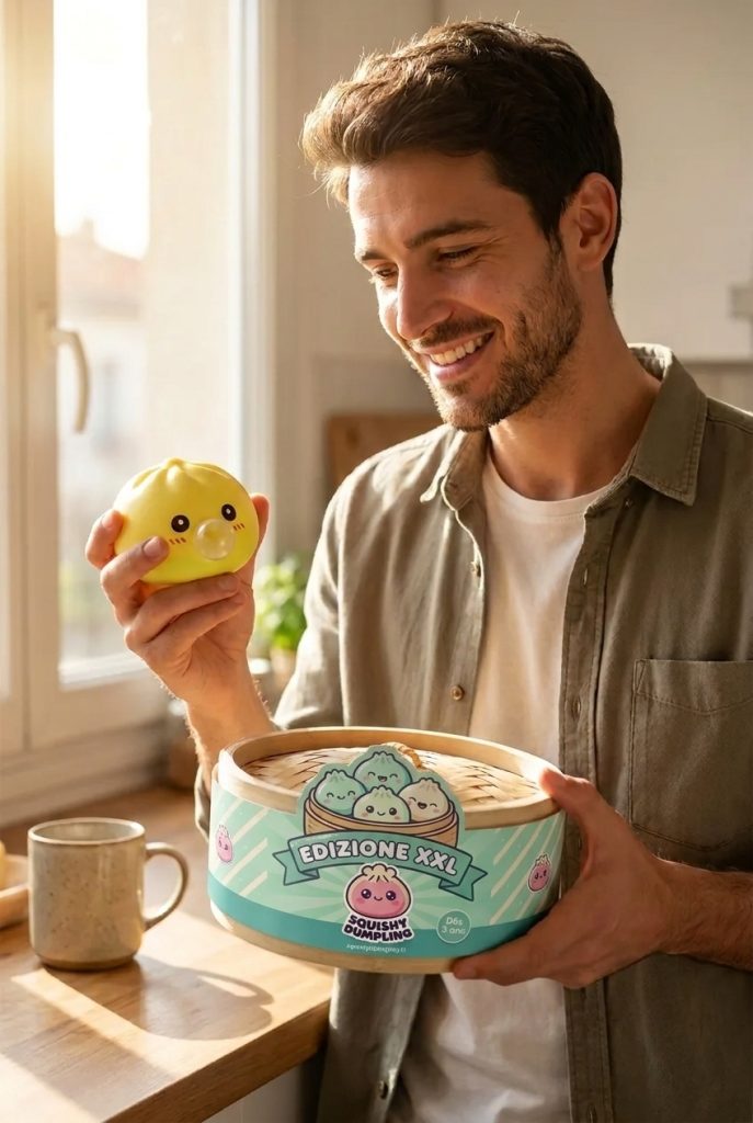 Jumbo Dumpling Squishy Giallo Gigante — squishy antistress slow-rise kawaii