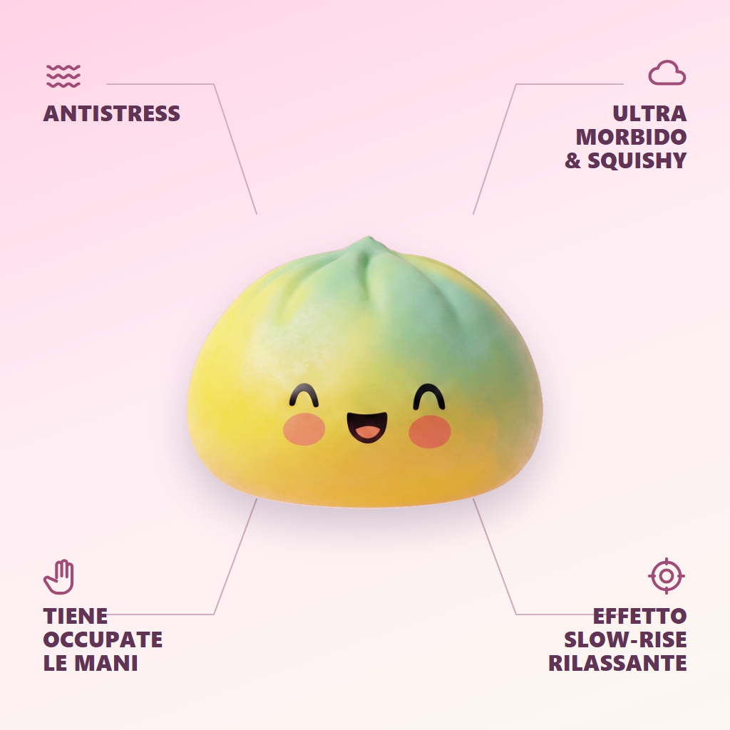 Yellow Fade Dumpling Squishy Giallo Tramonto — squishy antistress slow-rise kawaii