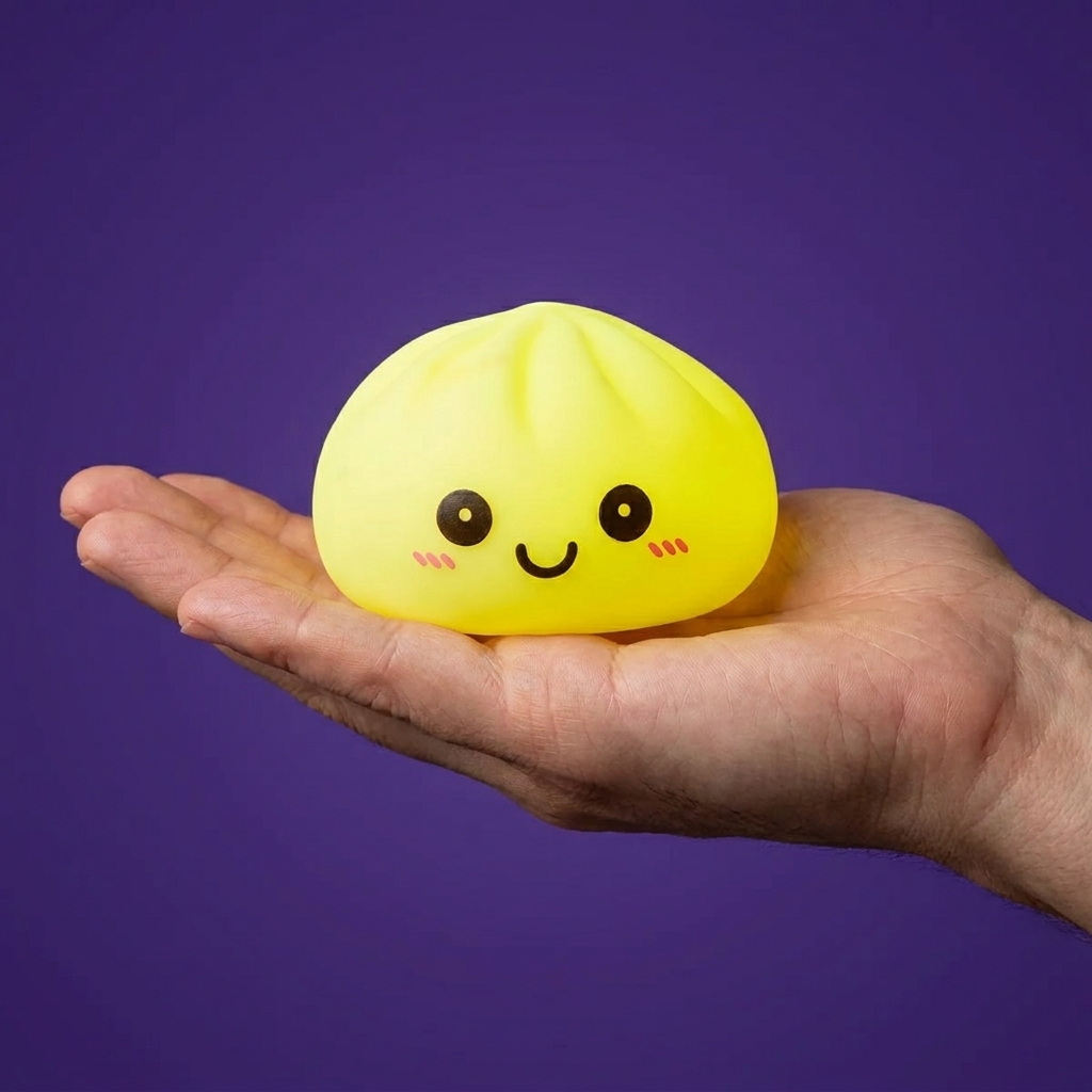 Dumpling Squishy Luce Notturna Giallo Sole — squishy antistress slow-rise kawaii