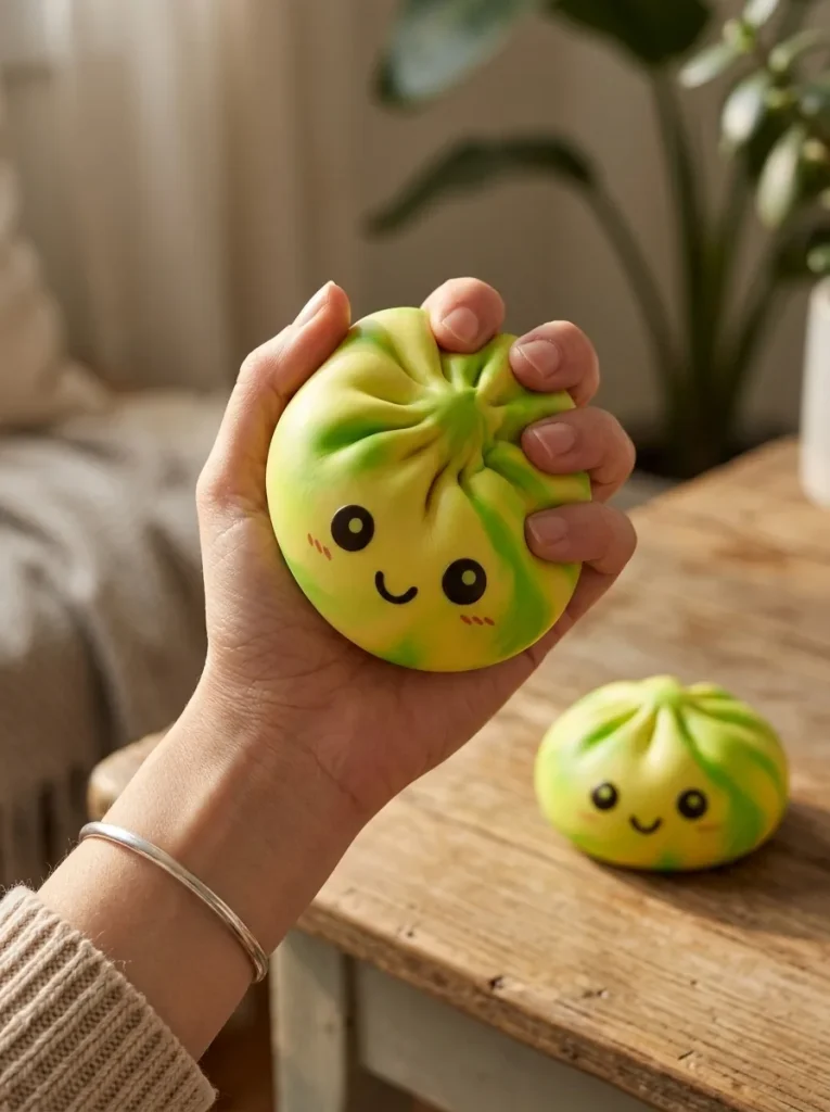 Squishy Dumpling Tie Dye Giallo Limone — squishy antistress slow-rise kawaii