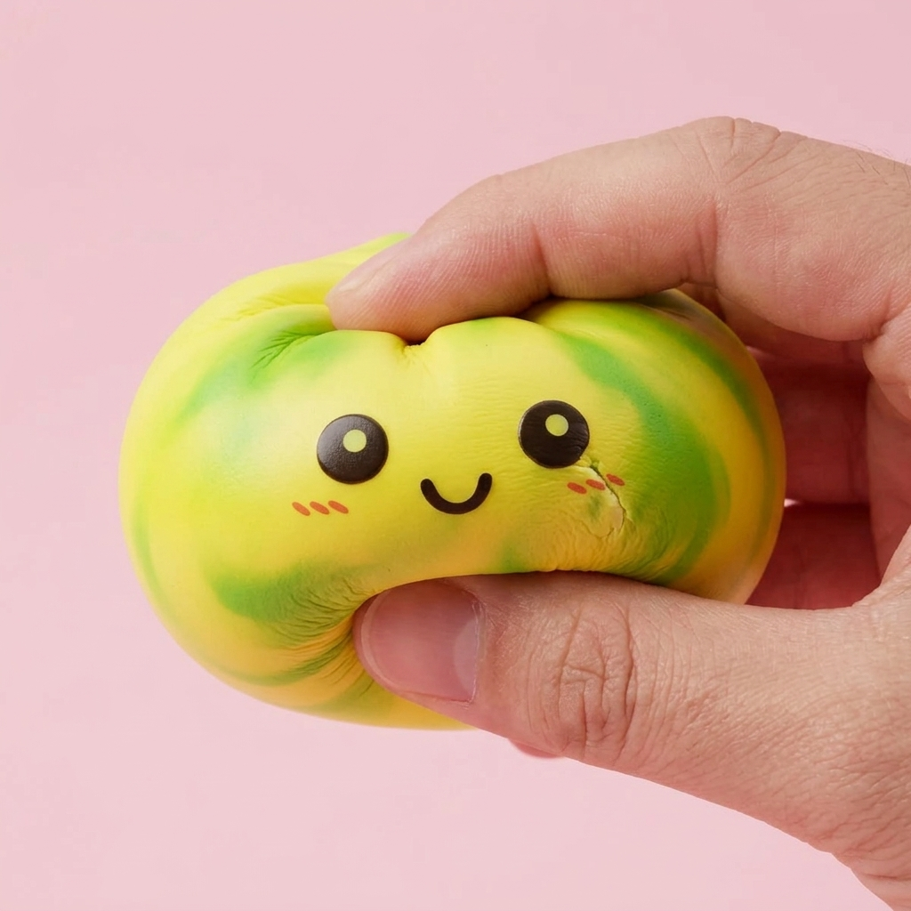 Squishy Dumpling Tie Dye Giallo Limone — squishy antistress slow-rise kawaii