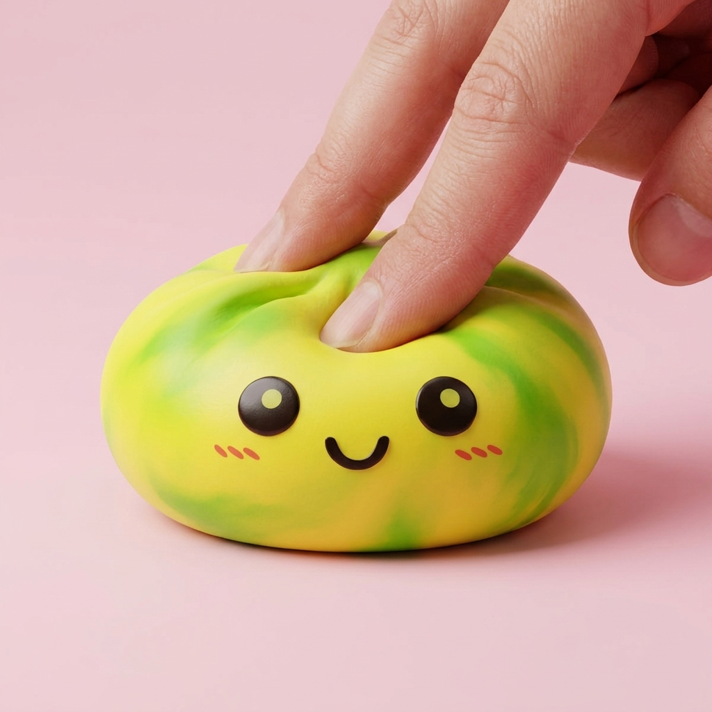 Squishy Dumpling Tie Dye Giallo Limone — squishy antistress slow-rise kawaii