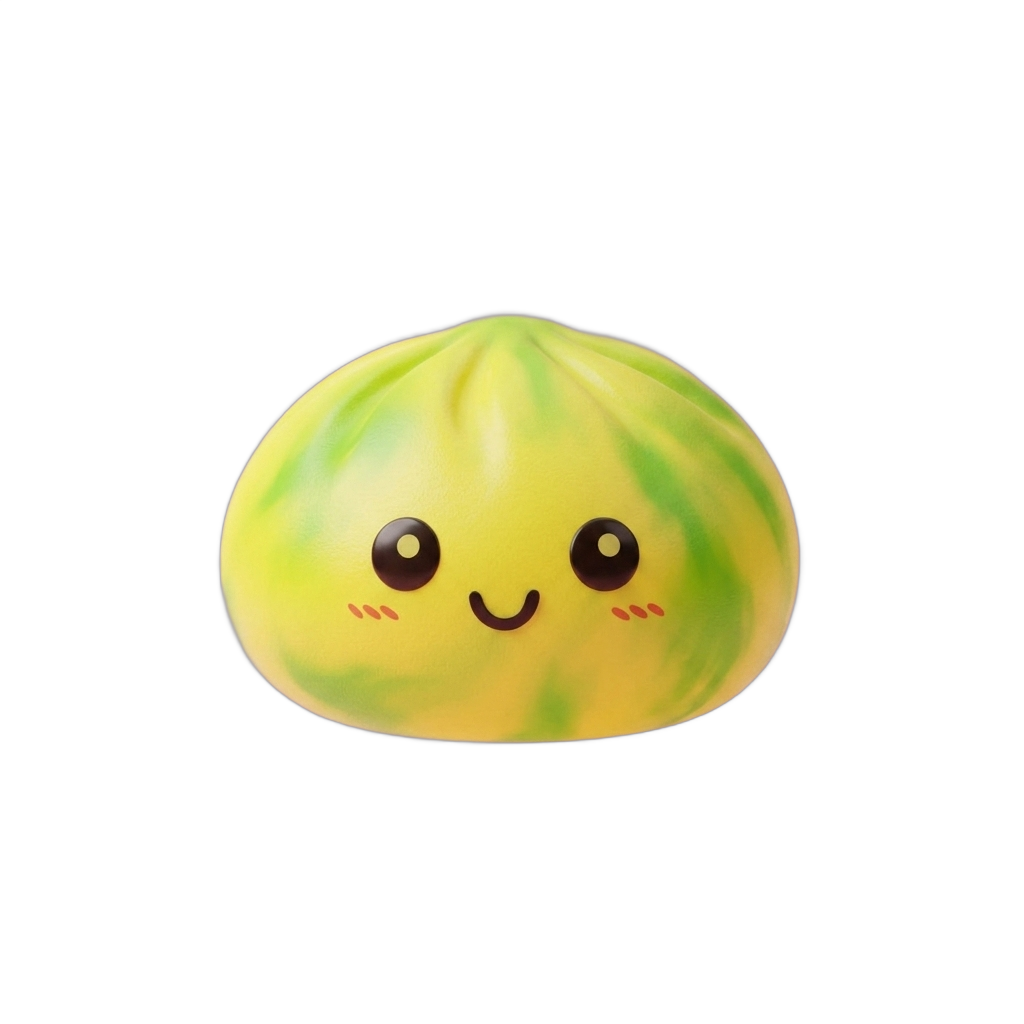 Squishy Dumpling Tie Dye Giallo Limone — squishy antistress slow-rise kawaii