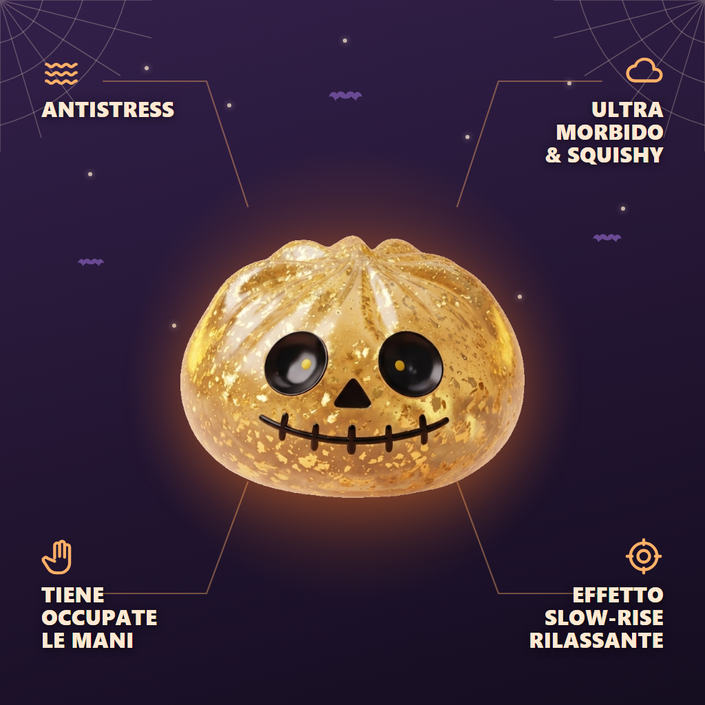 Dumpling Squishy Zombie Halloween Glitter Dorato — squishy antistress slow-rise kawaii