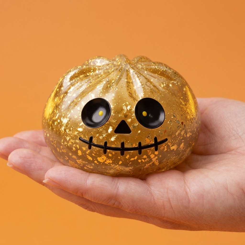 Dumpling Squishy Zombie Halloween Glitter Dorato — squishy antistress slow-rise kawaii