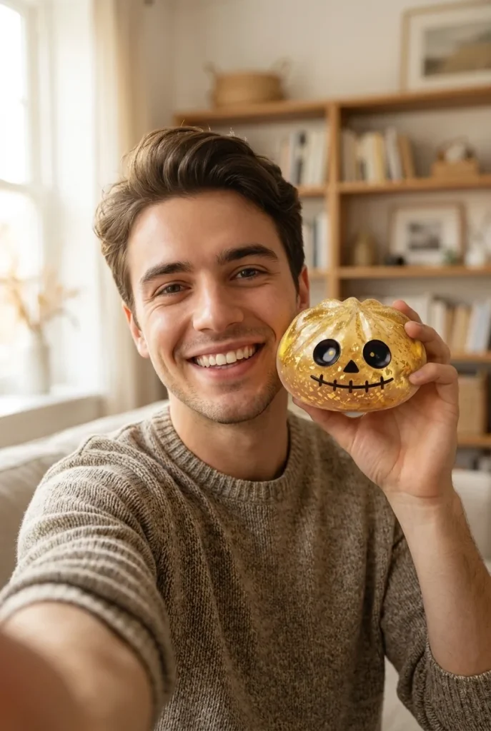 Dumpling Squishy Zombie Halloween Glitter Dorato — squishy antistress slow-rise kawaii