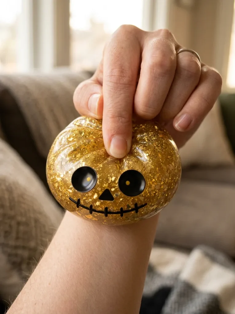 Dumpling Squishy Zombie Halloween Glitter Dorato — squishy antistress slow-rise kawaii