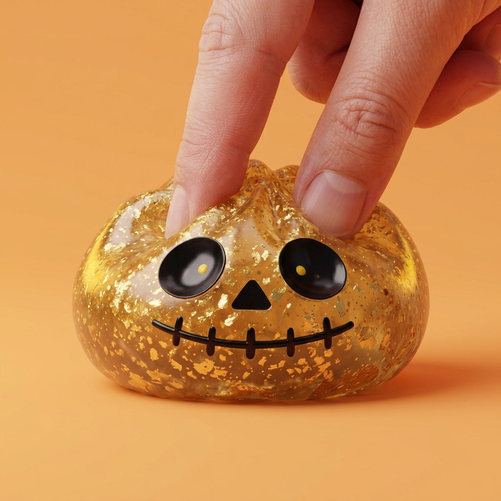 Dumpling Squishy Zombie Halloween Glitter Dorato — squishy antistress slow-rise kawaii