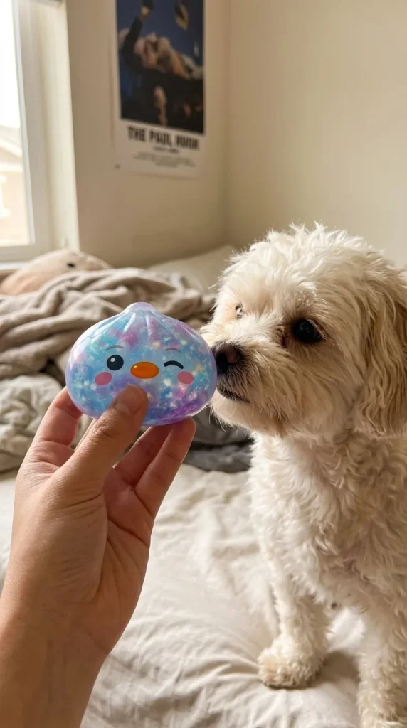 Squishy Dumpling Pinguino Blu Galaxy — squishy antistress slow-rise kawaii