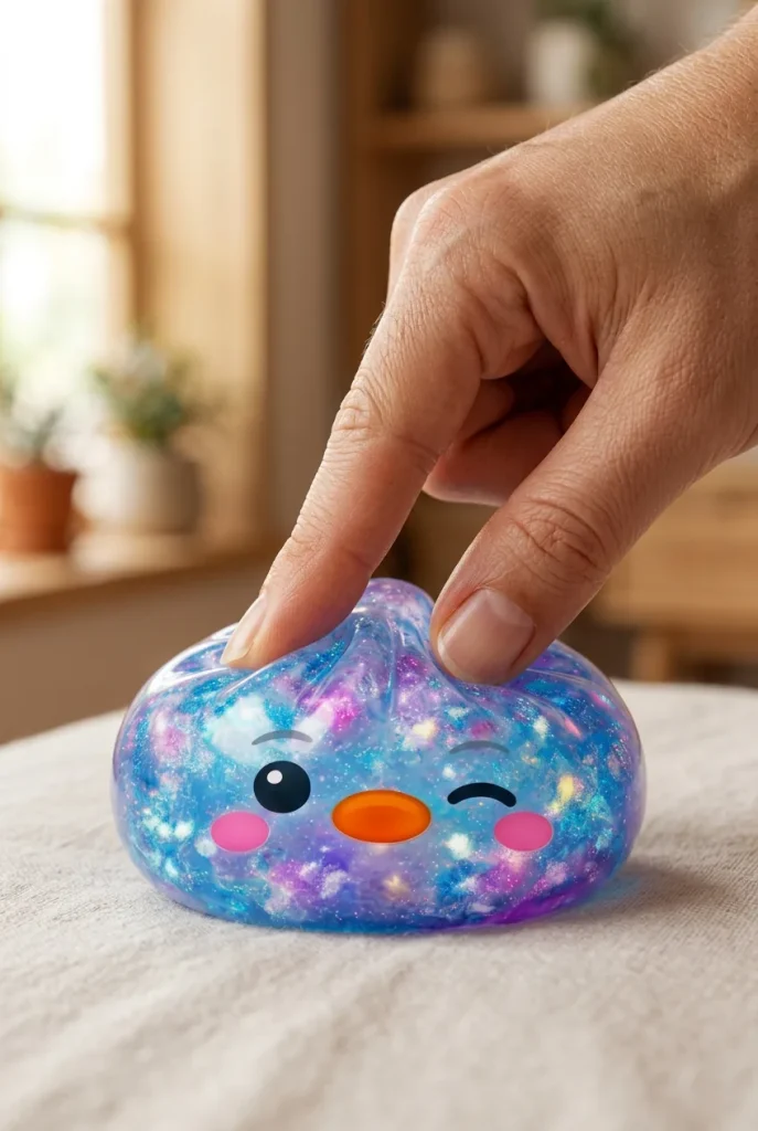 Squishy Dumpling Pinguino Blu Galaxy — squishy antistress slow-rise kawaii