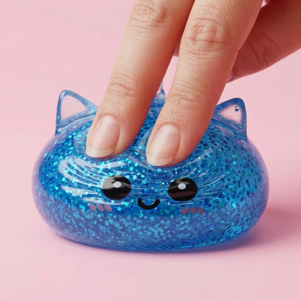 Dumpling Squishy Unicorno Glitter Blu — squishy antistress slow-rise kawaii