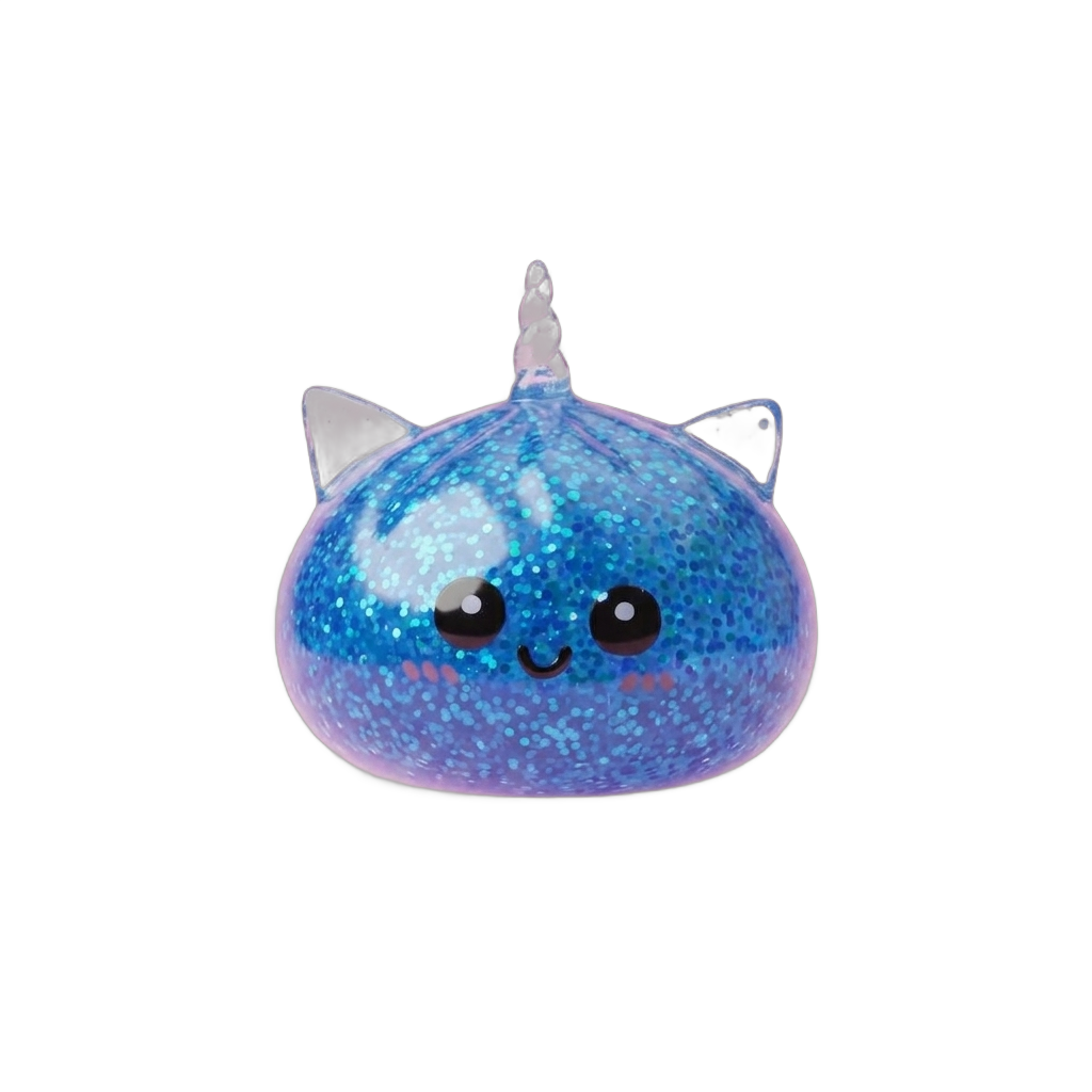 Dumpling Squishy Unicorno Glitter Blu — squishy antistress slow-rise kawaii