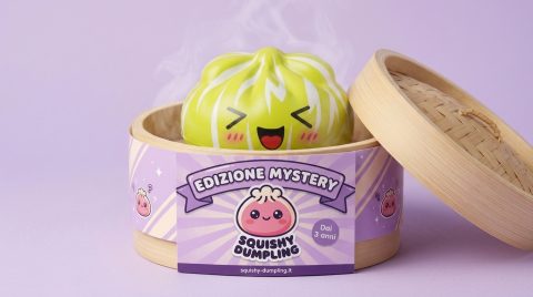 Squishy Dumpling Mystery Happy Faces a Sorpresa nel suo cestino di bambù per vapore