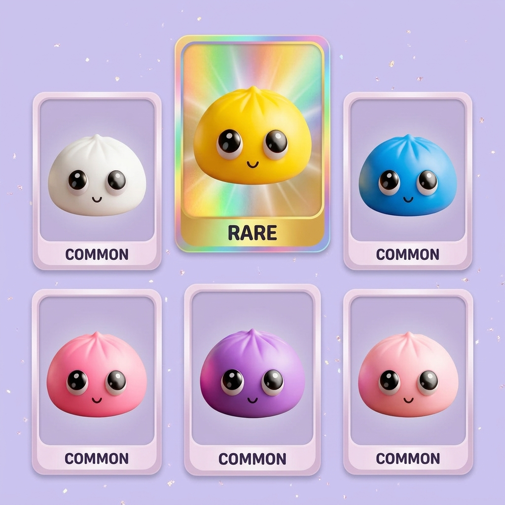 Dumpling Squishy Mystery Pop Occhi Grandi — squishy antistress slow-rise kawaii