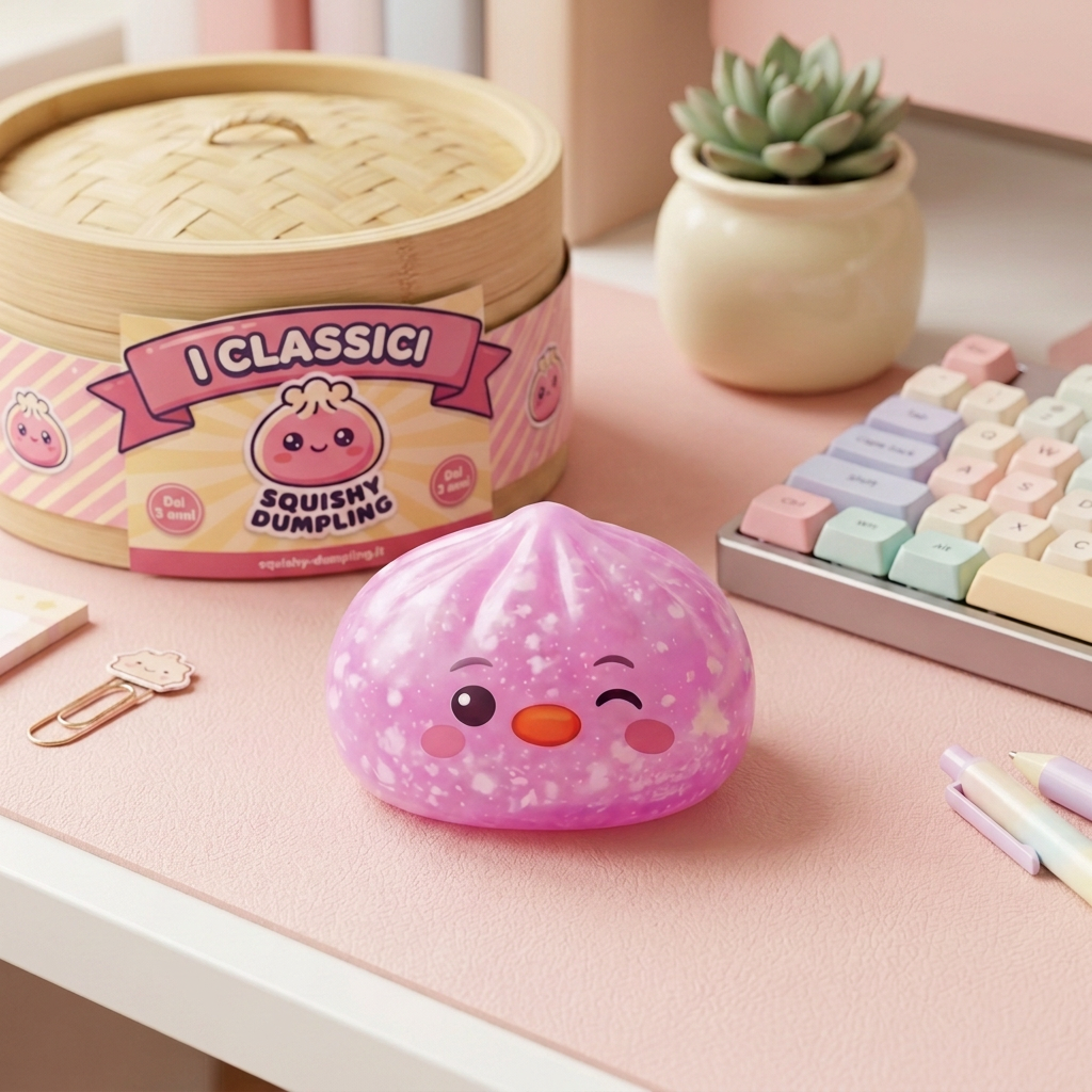Penguin Dumpling Squishy Rosa Bubblegum — squishy antistress slow-rise kawaii
