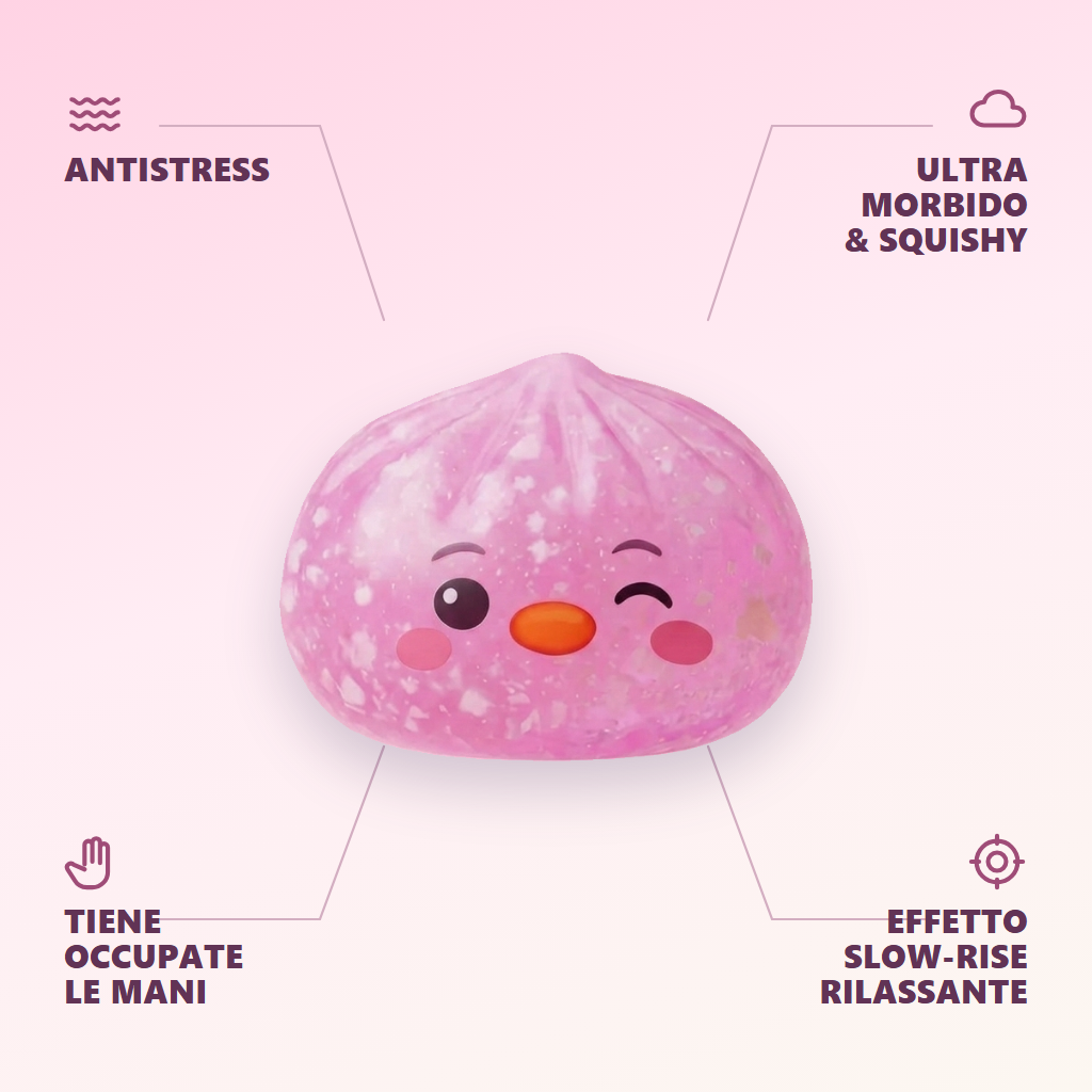 Penguin Dumpling Squishy Rosa Bubblegum — squishy antistress slow-rise kawaii