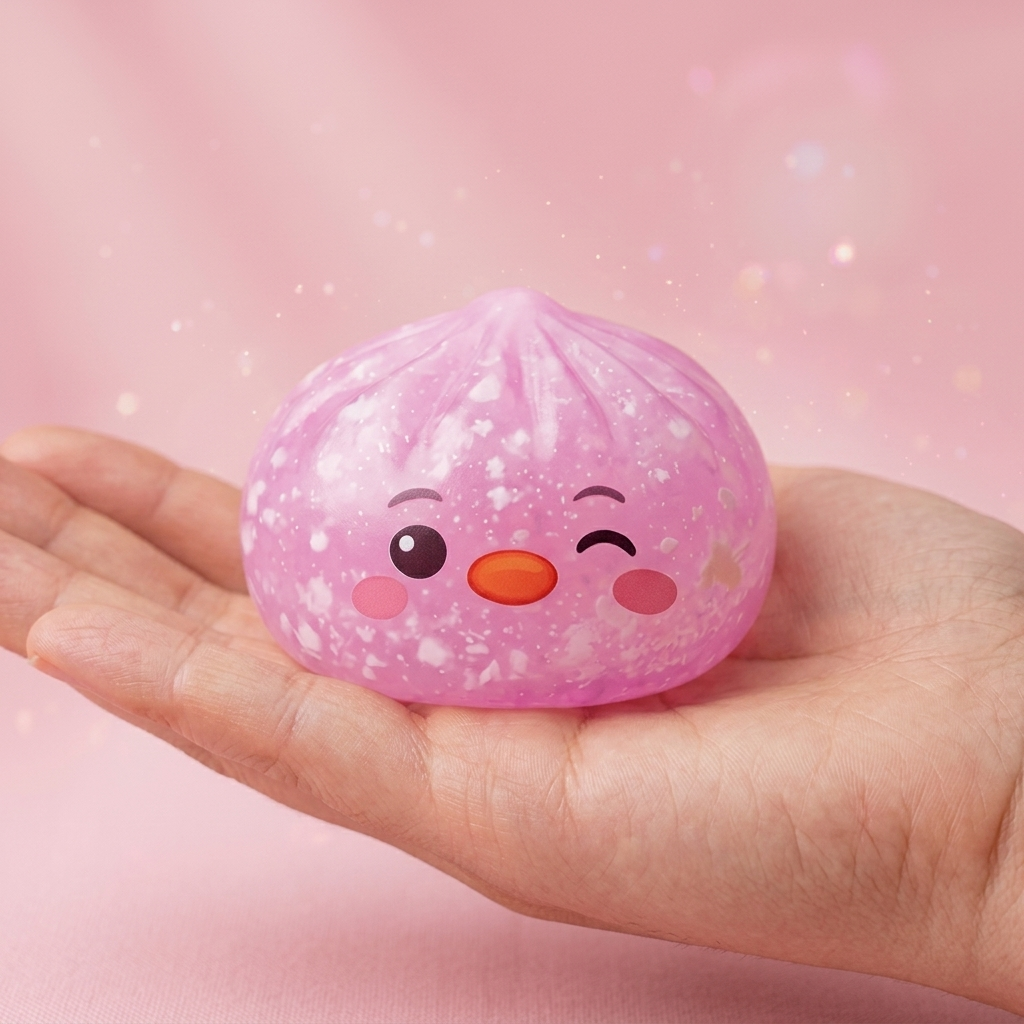 Penguin Dumpling Squishy Rosa Bubblegum — squishy antistress slow-rise kawaii