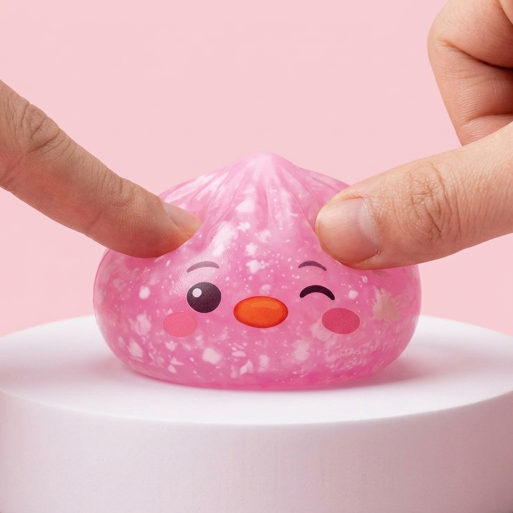 Penguin Dumpling Squishy Rosa Bubblegum — squishy antistress slow-rise kawaii