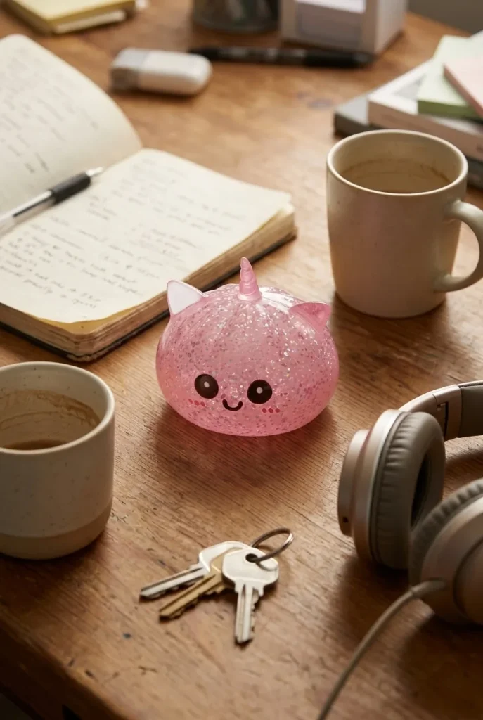 Unicorn Dumpling Squishy Glitter Rosa — squishy antistress slow-rise kawaii