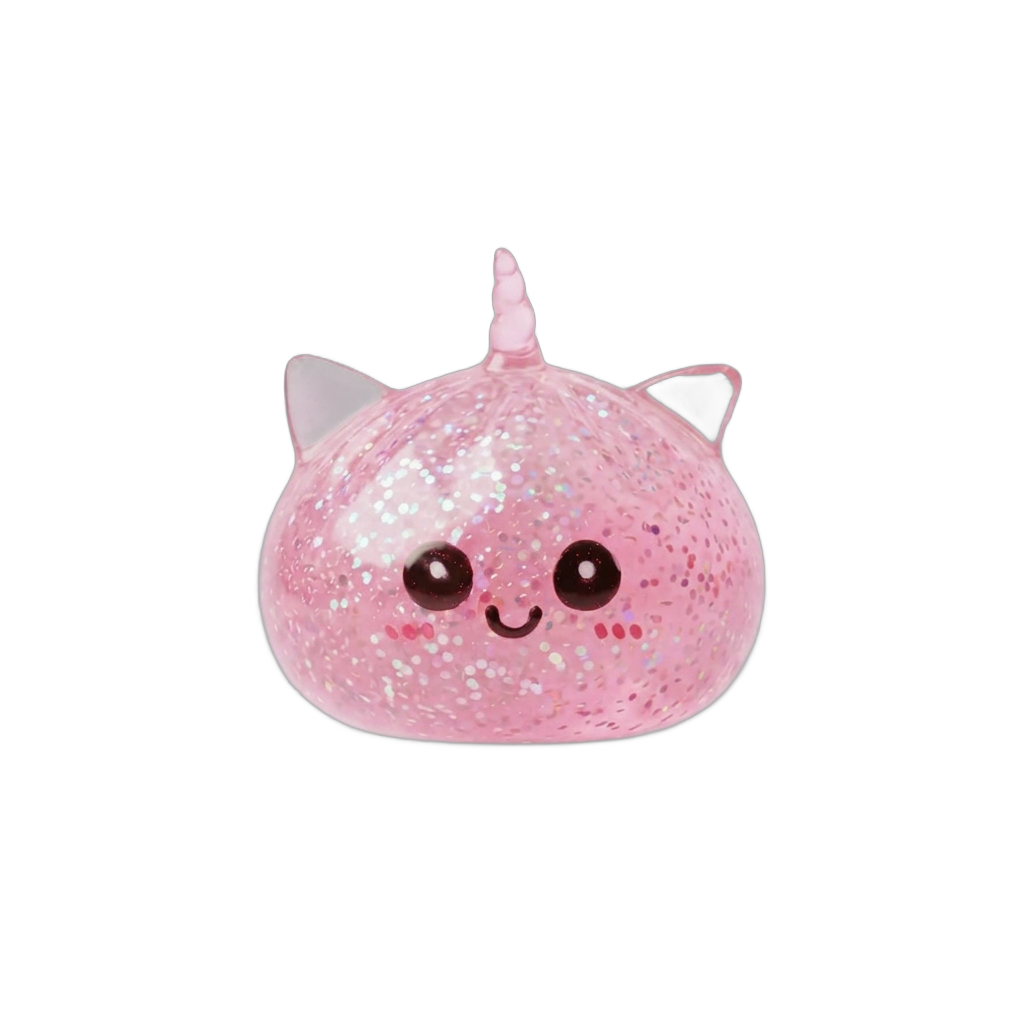 Unicorn Dumpling Squishy Glitter Rosa — squishy antistress slow-rise kawaii