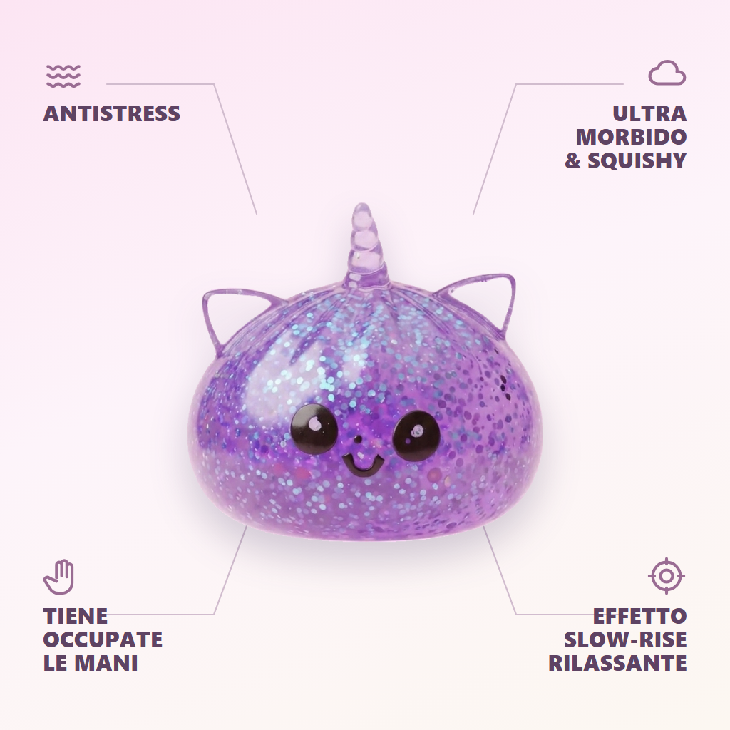 Dumpling Squishy Unicorno Glitter Viola — squishy antistress slow-rise kawaii