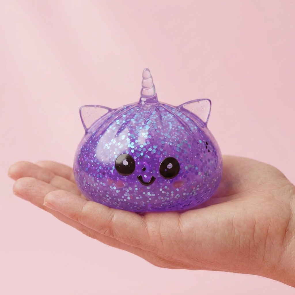 Dumpling Squishy Unicorno Glitter Viola — squishy antistress slow-rise kawaii