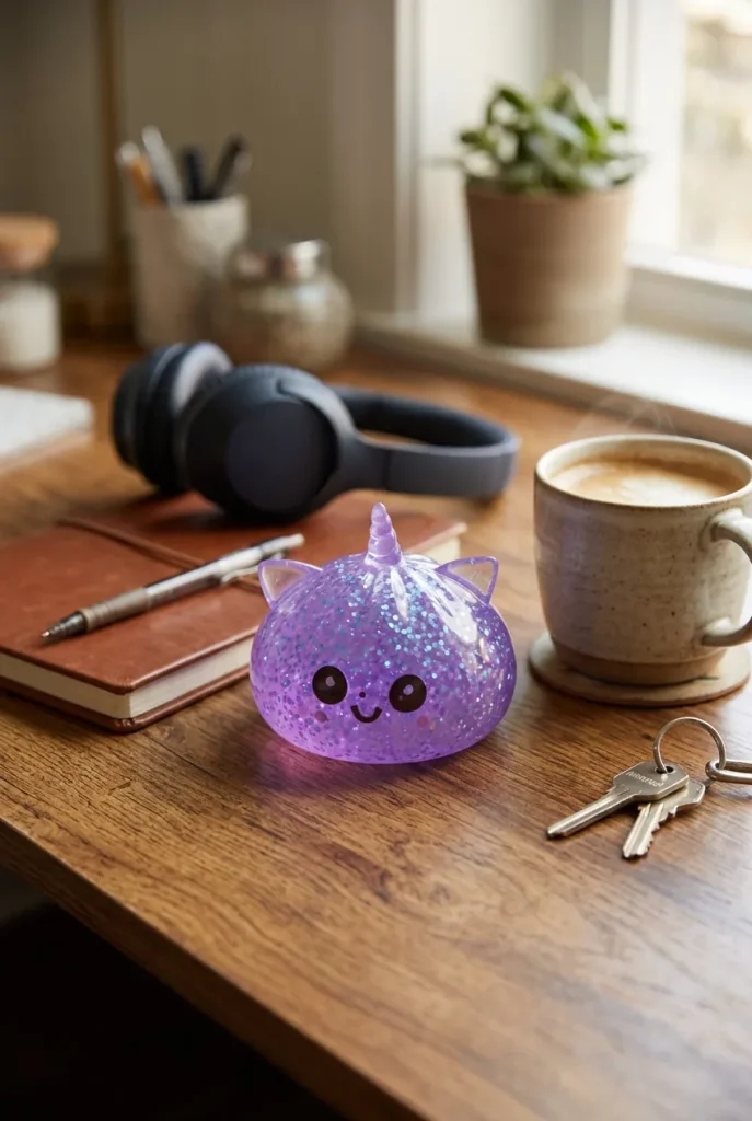 Dumpling Squishy Unicorno Glitter Viola — squishy antistress slow-rise kawaii